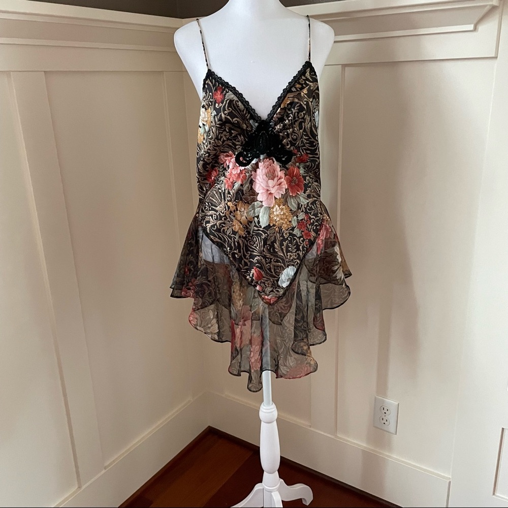 Vintage Circa 2000 Floral Chemise Nightgown Medium